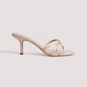 NA-KD Strappy front Mules Sandal Heels size 39/8W